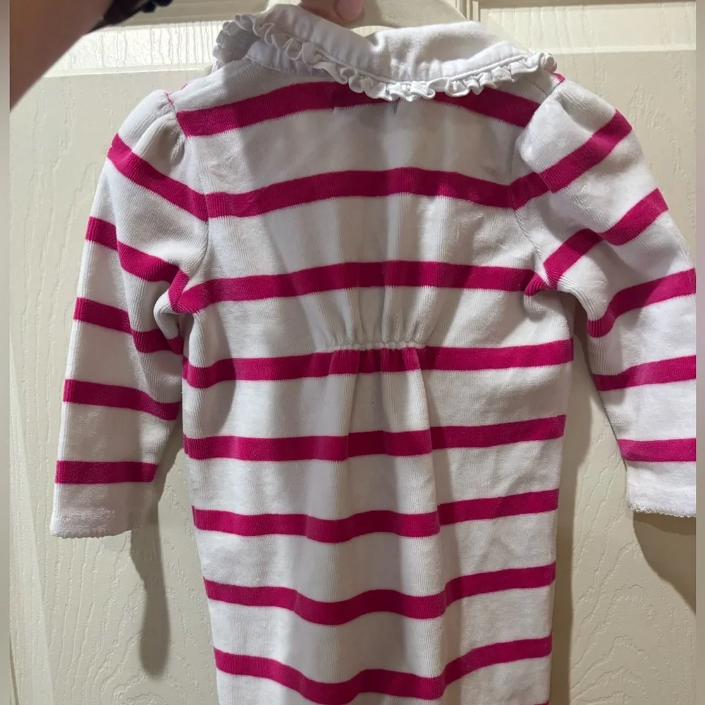Ralph Lauren Pink and White Striped Footie